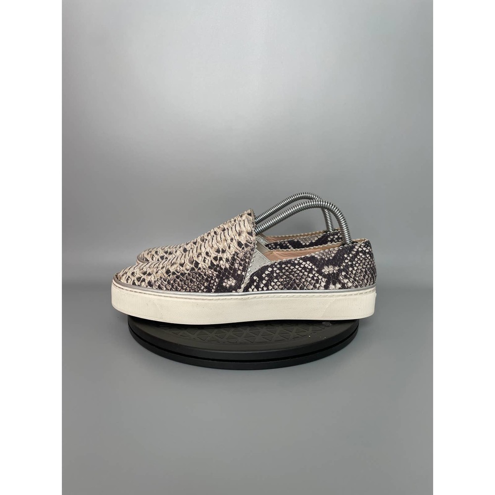 Stuart Weitzman Slip-On Sneakers in Brown and Cream Snake Print - Picture 2 of 6